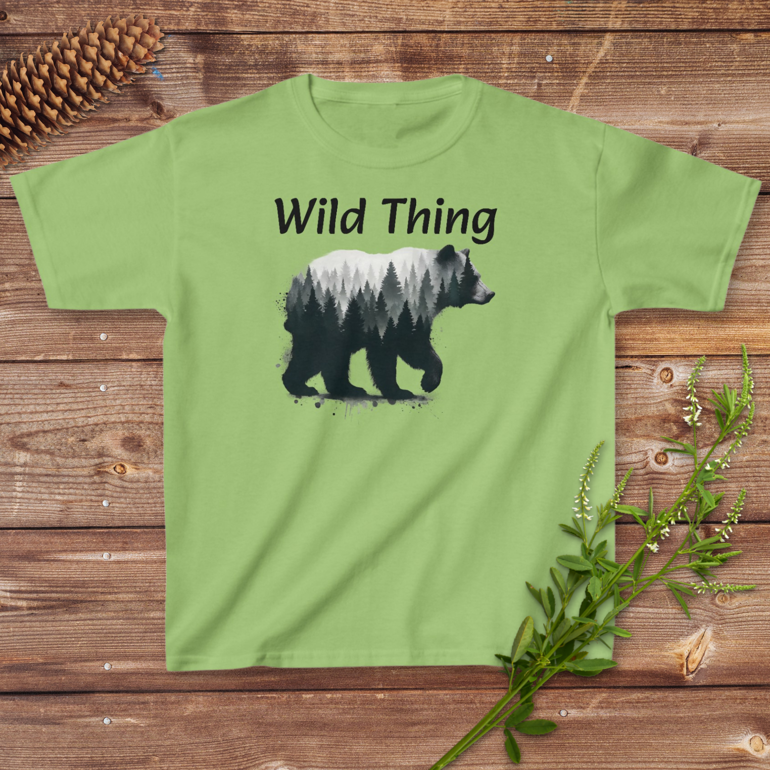 Wild Thing Forest Bear Kids Tee