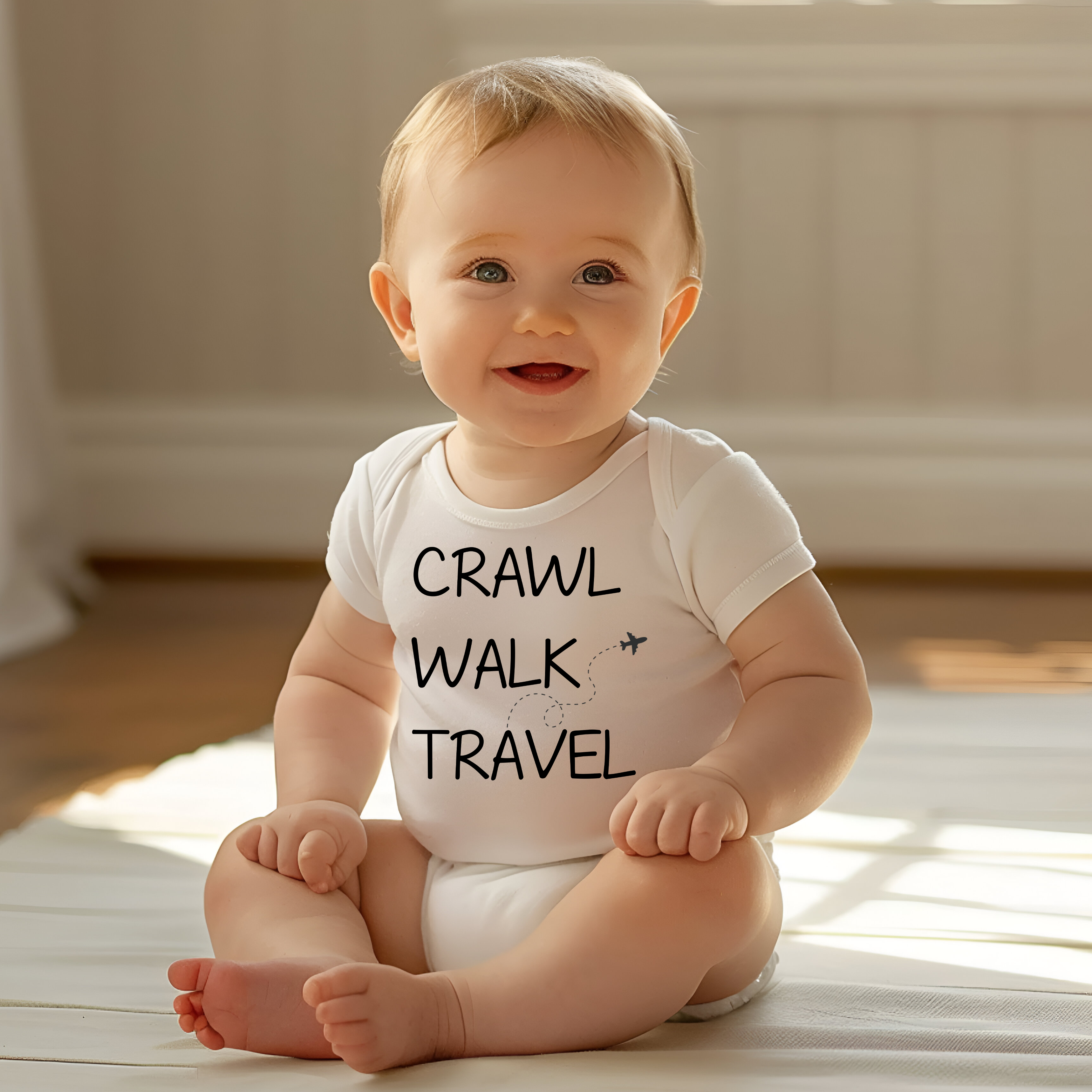 Crawl Walk Travel Baby Onesie